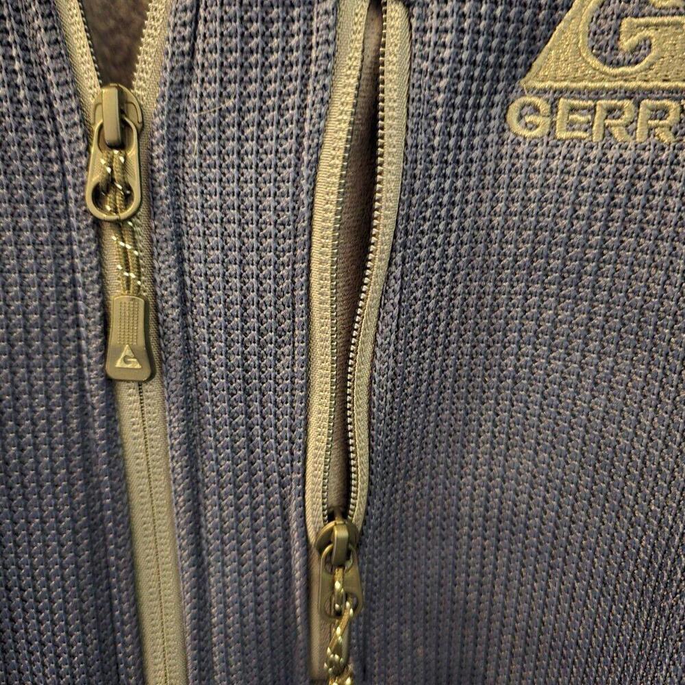 Gerry Mens XXL Navy Blue Full Zip Mock Neck Kangaroo Pockets Sweater - Picture 3 of 8